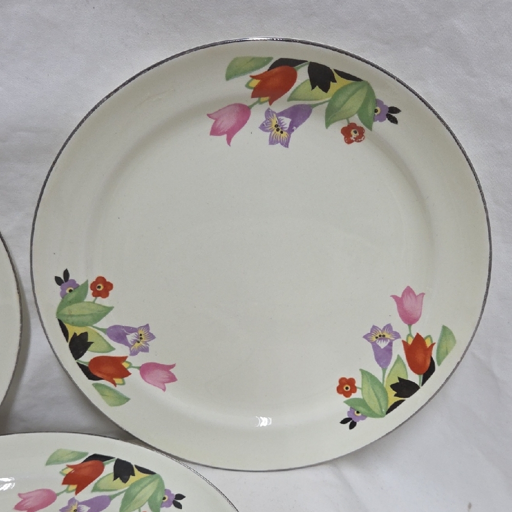 Hall China Crocus Pattern   Bread & Butter Dish, Set Of 5